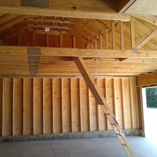 garage with loft