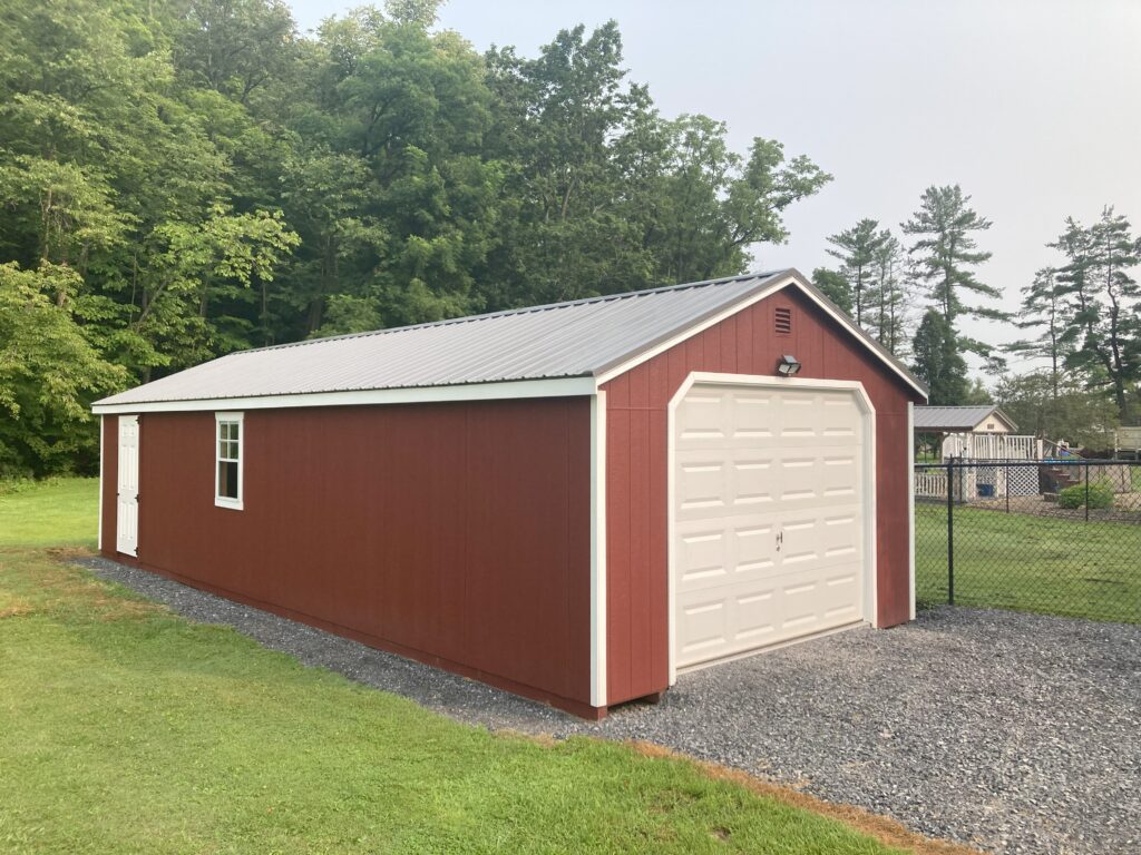 red vinyl garage