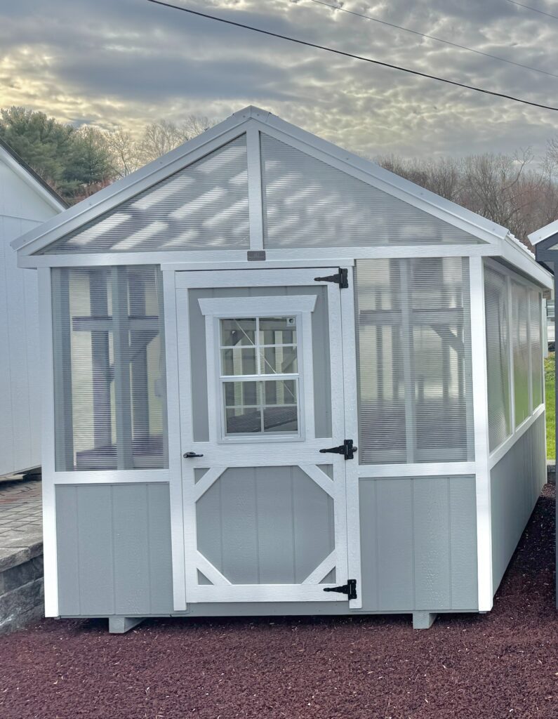 8x12 Greenhouse-Gray&White-BYS25002-Newport