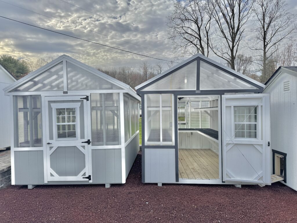 8x12 Greenhouse-Gray&White-Frederick
